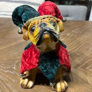 Festive Bulldog Statue